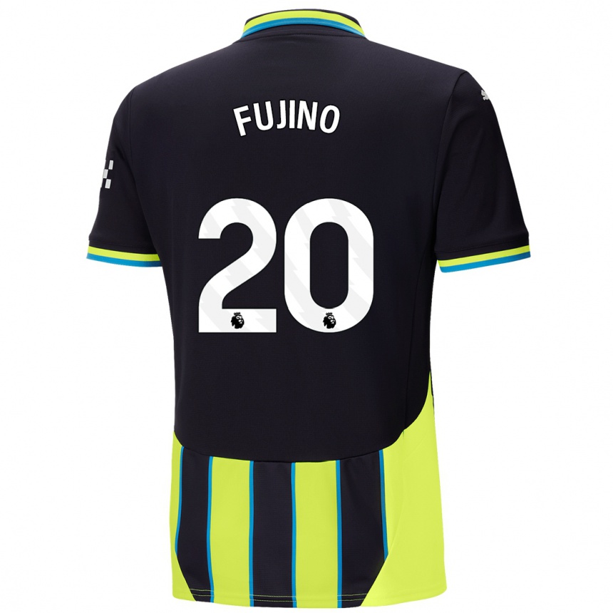 Niño Fútbol Camiseta Aoba Fujino #20 Azul Amarillo 2ª Equipación 2024/25 México