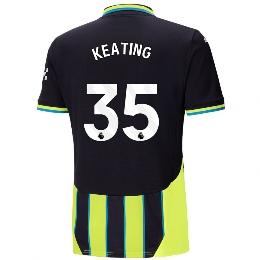 Niño Fútbol Camiseta Khiara Keating #35 Azul Amarillo 2ª Equipación 2024/25 México