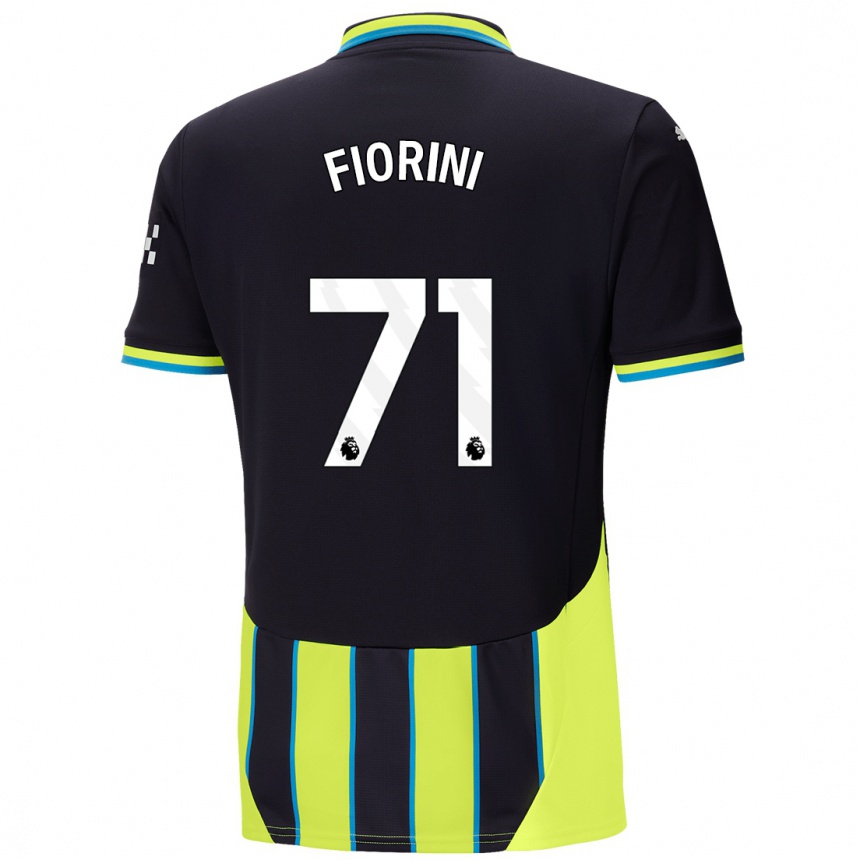 Niño Fútbol Camiseta Lewis Fiorini #71 Azul Amarillo 2ª Equipación 2024/25 México