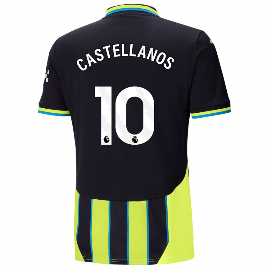 Niño Fútbol Camiseta Deyna Castellanos #10 Azul Amarillo 2ª Equipación 2024/25 México