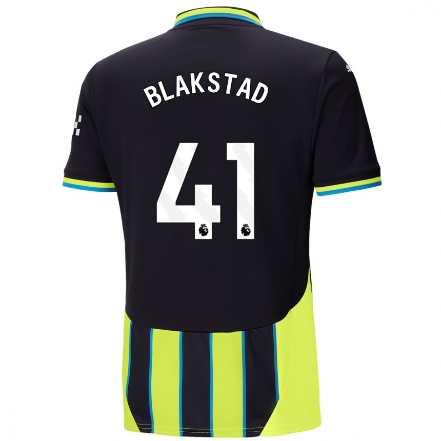 Niño Fútbol Camiseta Julie Blakstad #41 Azul Amarillo 2ª Equipación 2024/25 México