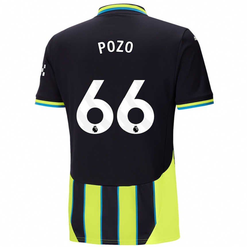 Niño Fútbol Camiseta Iker Pozo #66 Azul Amarillo 2ª Equipación 2024/25 México