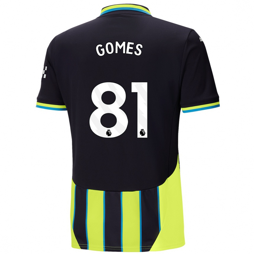 Niño Fútbol Camiseta Claudio Gomes #81 Azul Amarillo 2ª Equipación 2024/25 México