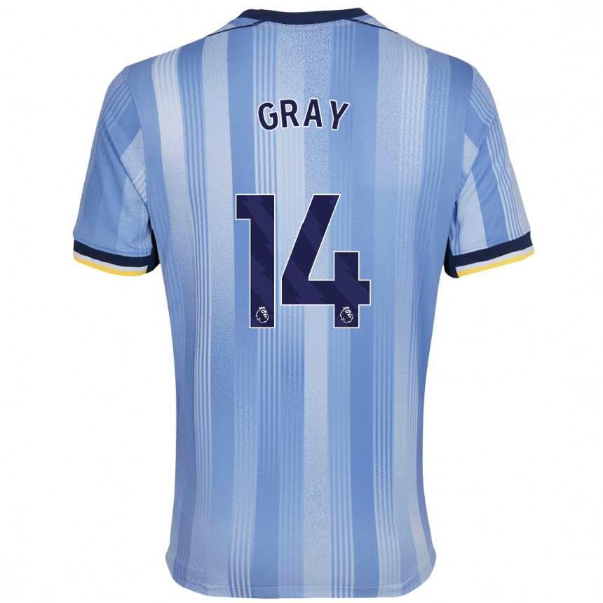 Niño Fútbol Camiseta Archie Gray #14 Azul Claro 2ª Equipación 2024/25 México