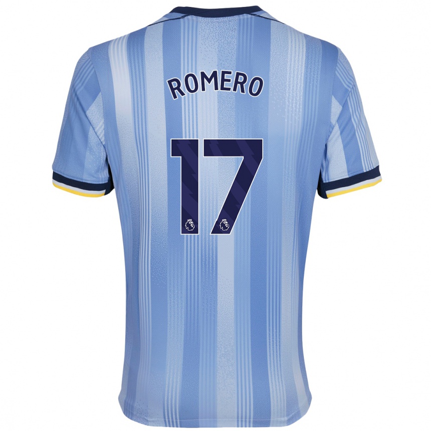 Niño Fútbol Camiseta Cristian Romero #17 Azul Claro 2ª Equipación 2024/25 México