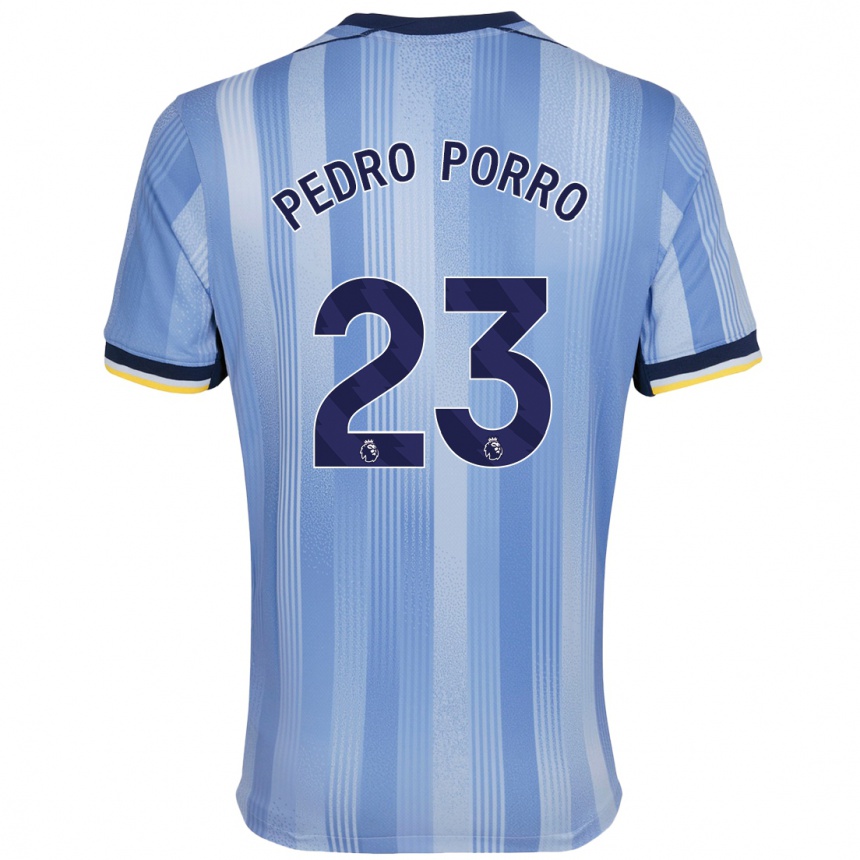 Niño Fútbol Camiseta Pedro Porro #23 Azul Claro 2ª Equipación 2024/25 México