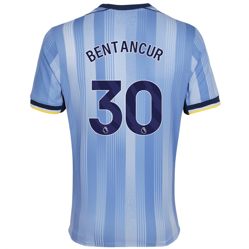 Niño Fútbol Camiseta Rodrigo Bentancur #30 Azul Claro 2ª Equipación 2024/25 México