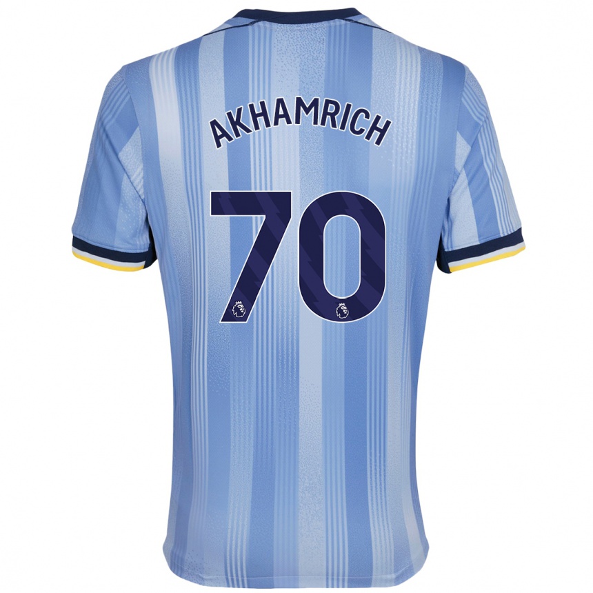 Niño Fútbol Camiseta Yusuf Akhamrich #70 Azul Claro 2ª Equipación 2024/25 México