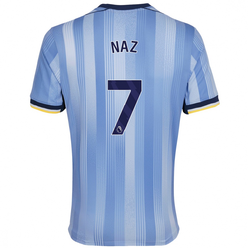 Niño Fútbol Camiseta Jessica Naz #7 Azul Claro 2ª Equipación 2024/25 México