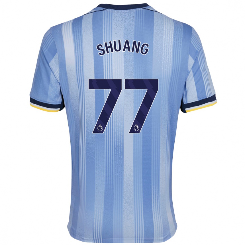 Niño Fútbol Camiseta Wang Shuang #77 Azul Claro 2ª Equipación 2024/25 México