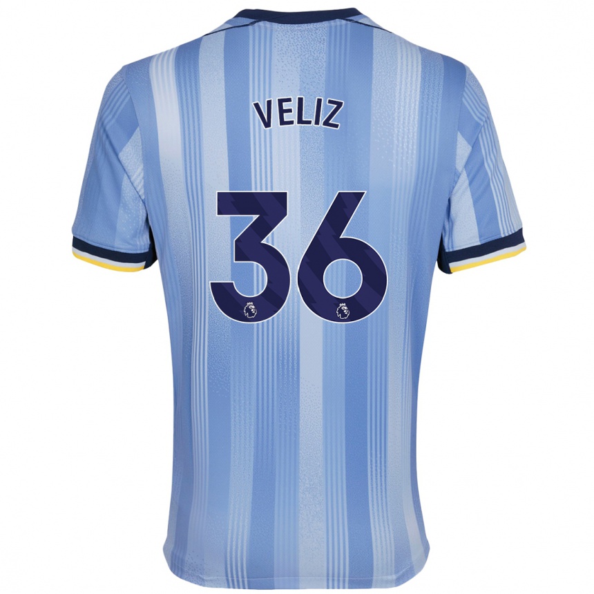 Niño Fútbol Camiseta Alejo Véliz #36 Azul Claro 2ª Equipación 2024/25 México