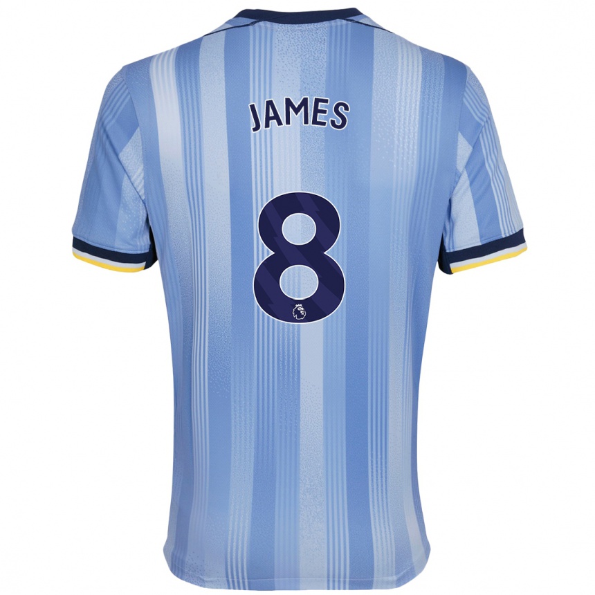 Niño Fútbol Camiseta Angharad James #8 Azul Claro 2ª Equipación 2024/25 México