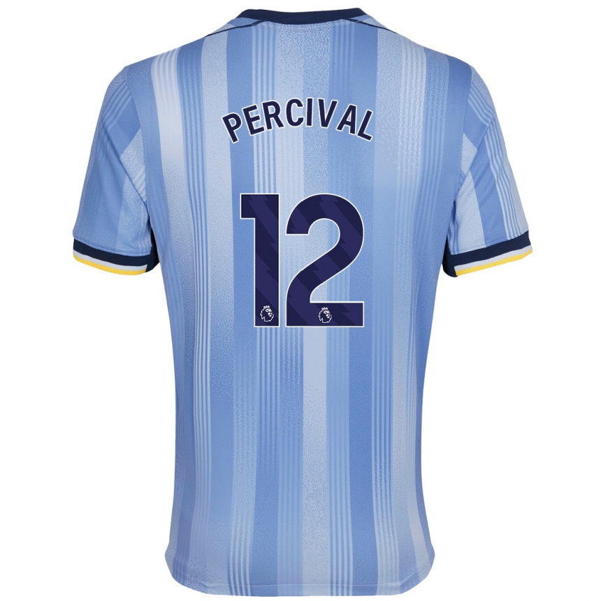 Niño Fútbol Camiseta Ria Percival #12 Azul Claro 2ª Equipación 2024/25 México