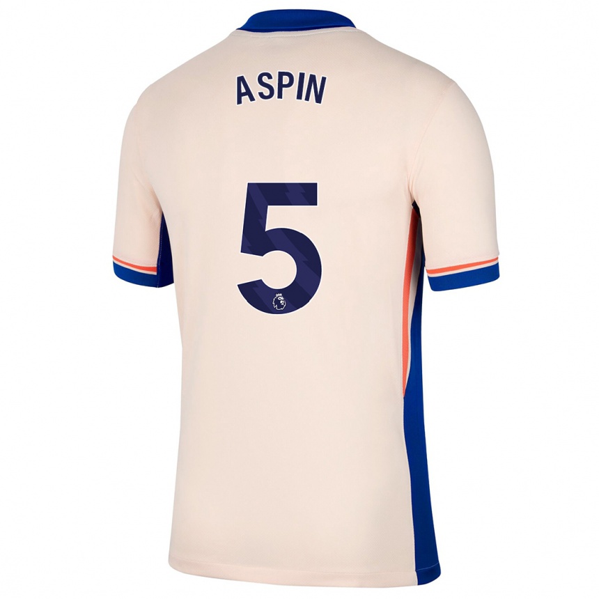 Niño Fútbol Camiseta Brooke Aspin #5 Beige Claro 2ª Equipación 2024/25 México