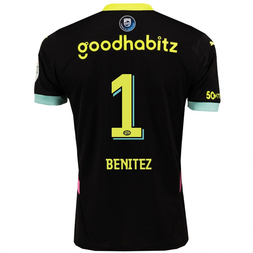 Niño Fútbol Camiseta Walter Benítez #1 Negro Amarillo 2ª Equipación 2024/25 México