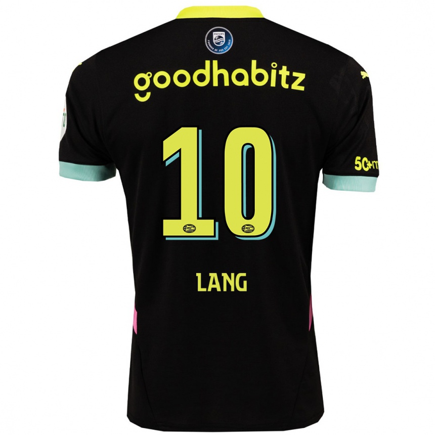 Niño Fútbol Camiseta Noa Lang #10 Negro Amarillo 2ª Equipación 2024/25 México