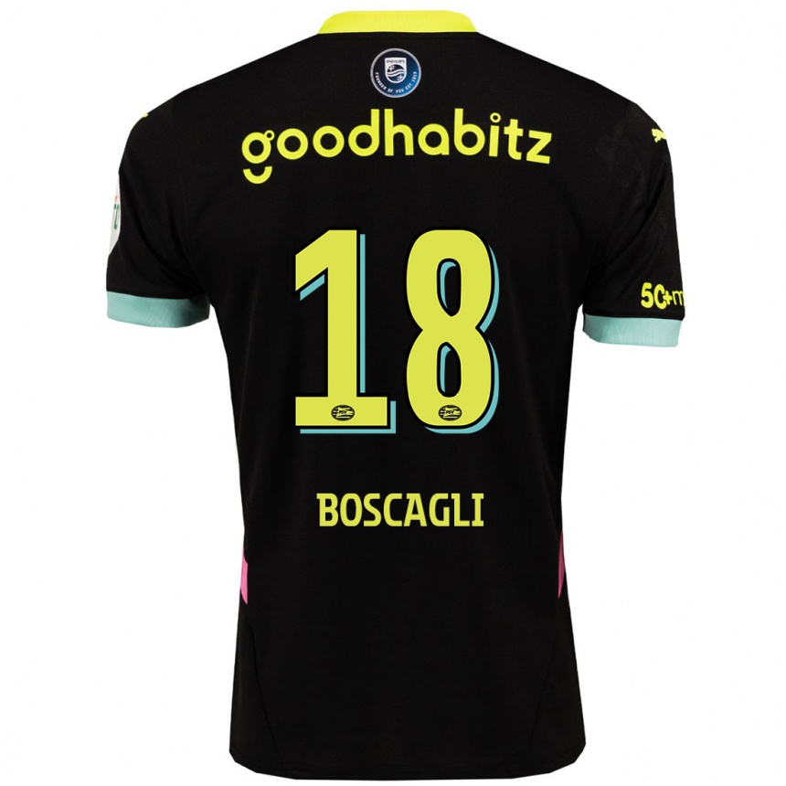 Niño Fútbol Camiseta Olivier Boscagli #18 Negro Amarillo 2ª Equipación 2024/25 México