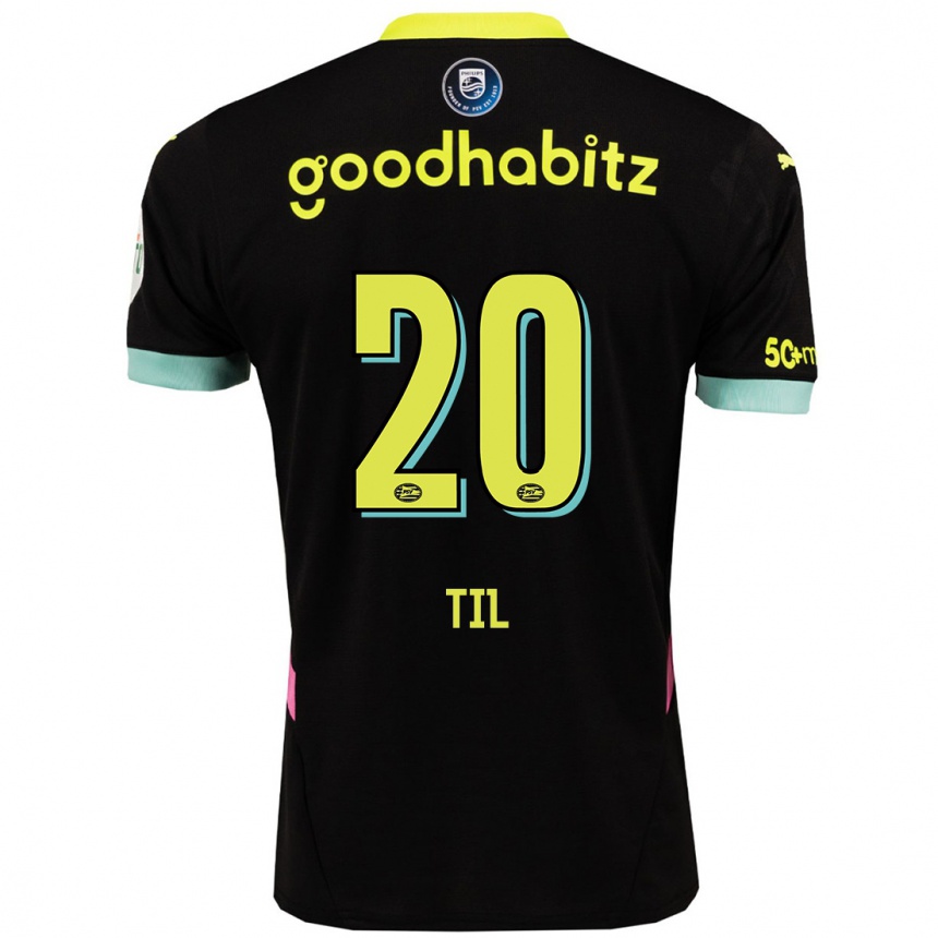 Niño Fútbol Camiseta Guus Til #20 Negro Amarillo 2ª Equipación 2024/25 México