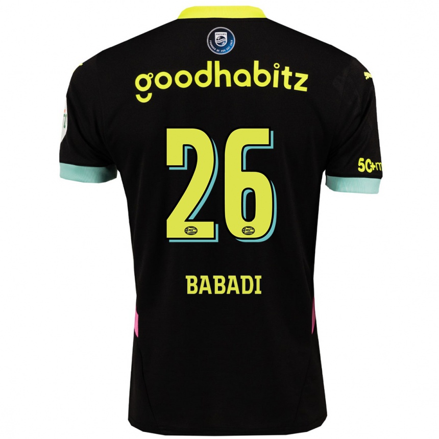 Niño Fútbol Camiseta Isaac Babadi #26 Negro Amarillo 2ª Equipación 2024/25 México