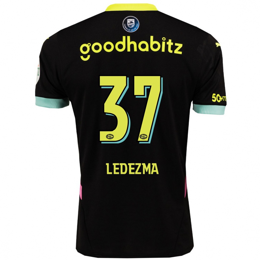 Niño Fútbol Camiseta Richard Ledezma #37 Negro Amarillo 2ª Equipación 2024/25 México