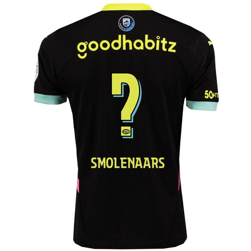 Niño Fútbol Camiseta Tijn Smolenaars #0 Negro Amarillo 2ª Equipación 2024/25 México