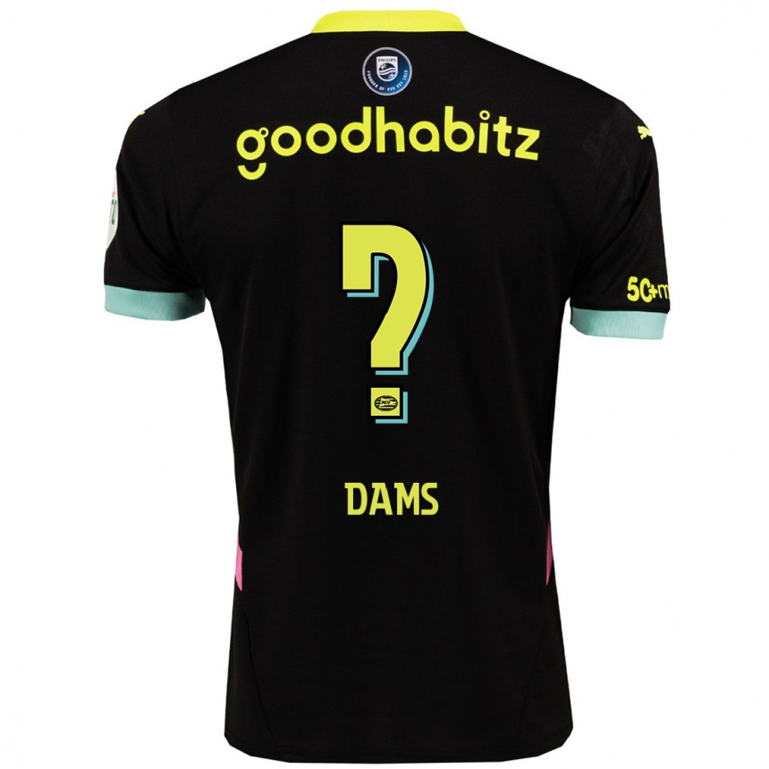 Niño Fútbol Camiseta Matteo Dams #0 Negro Amarillo 2ª Equipación 2024/25 México