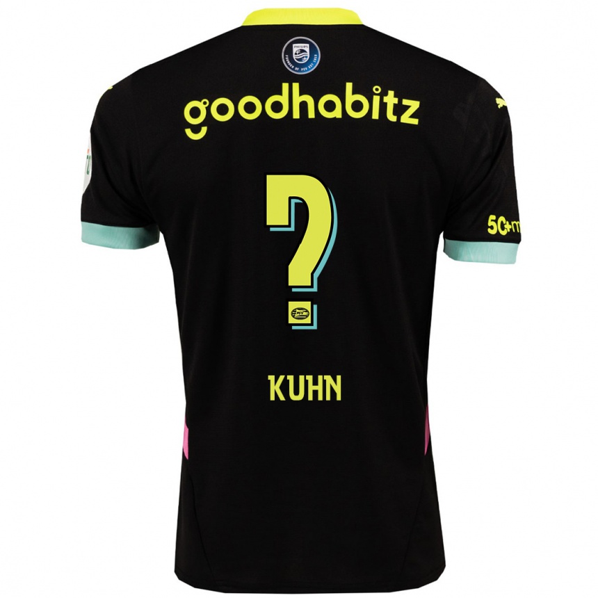 Niño Fútbol Camiseta Wessel Kuhn #0 Negro Amarillo 2ª Equipación 2024/25 México