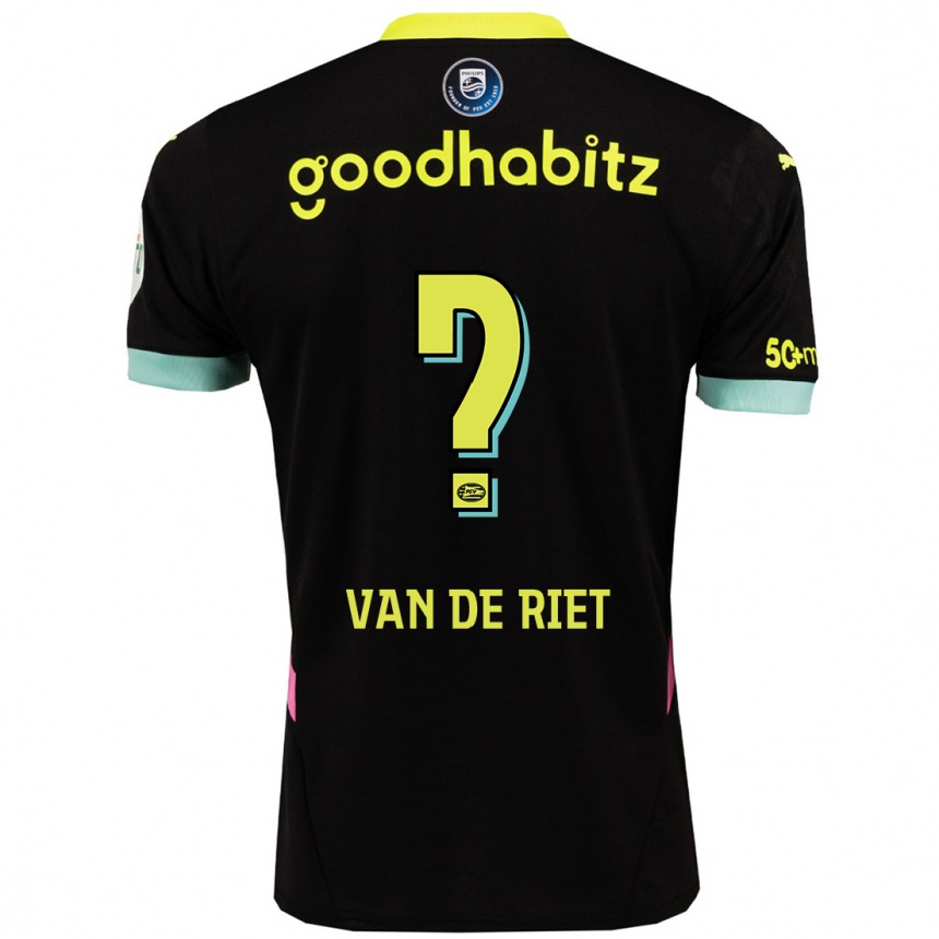 Niño Fútbol Camiseta Raf Van De Riet #0 Negro Amarillo 2ª Equipación 2024/25 México