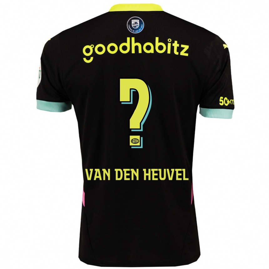 Niño Fútbol Camiseta Tim Van Den Heuvel #0 Negro Amarillo 2ª Equipación 2024/25 México