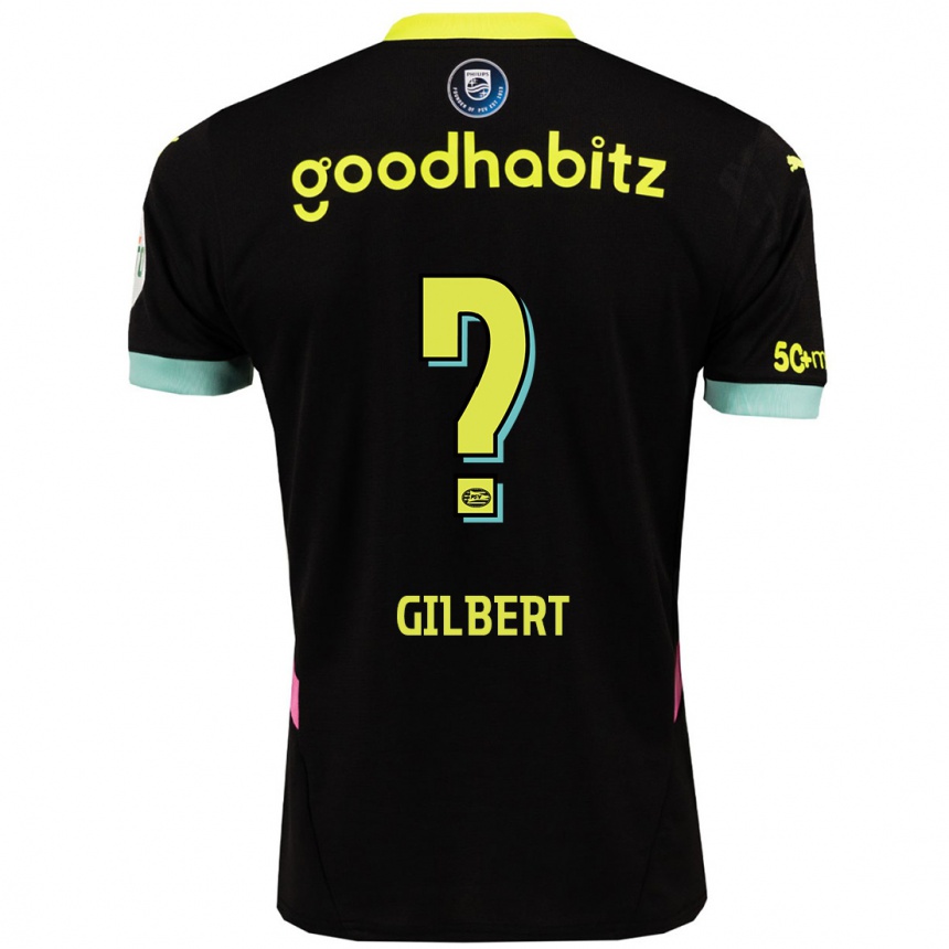 Niño Fútbol Camiseta Dantaye Gilbert #0 Negro Amarillo 2ª Equipación 2024/25 México