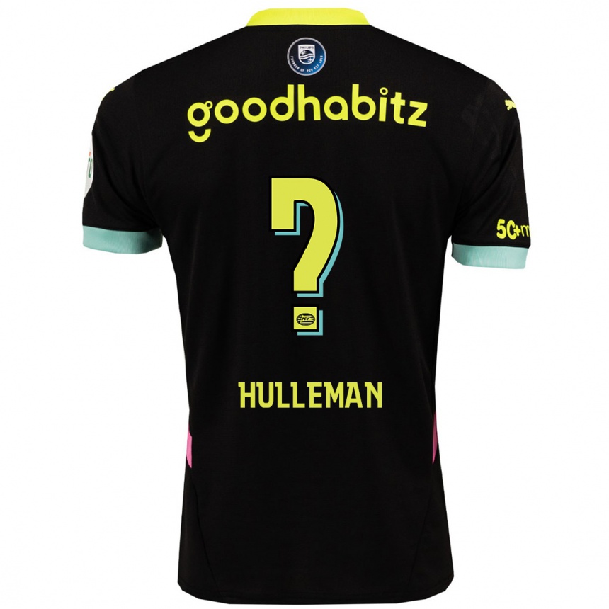 Niño Fútbol Camiseta Daan Hulleman #0 Negro Amarillo 2ª Equipación 2024/25 México