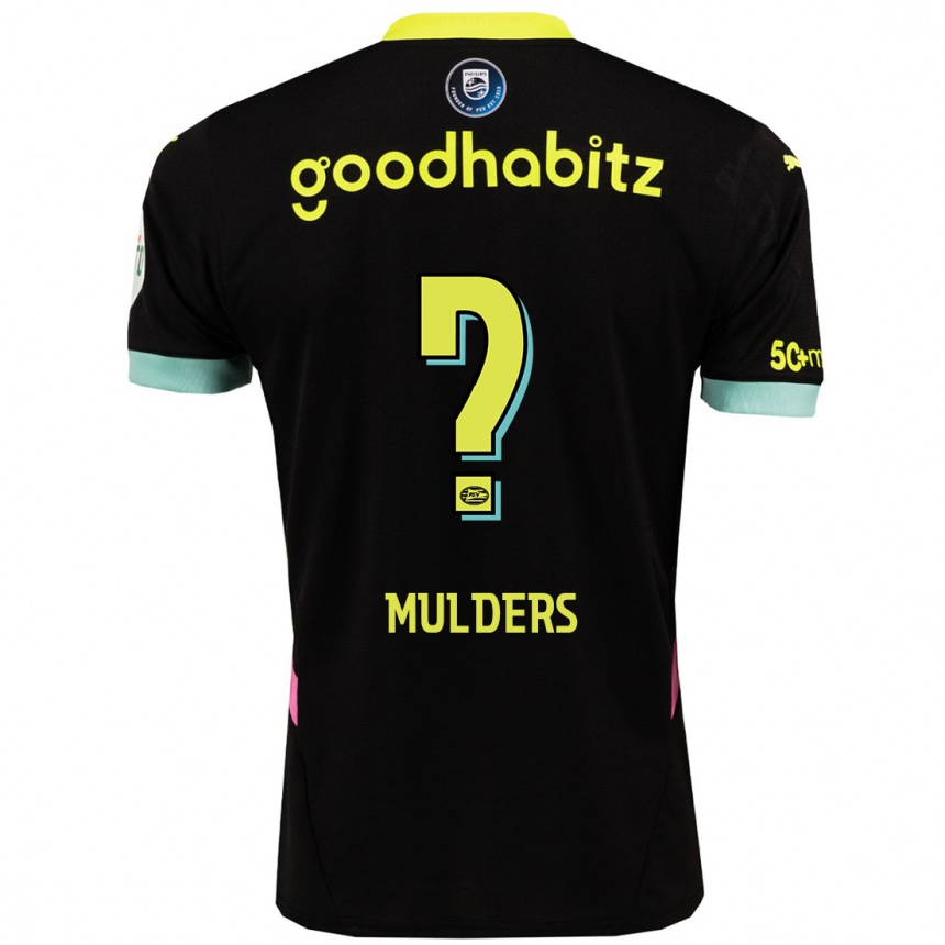 Niño Fútbol Camiseta Boet Mulders #0 Negro Amarillo 2ª Equipación 2024/25 México