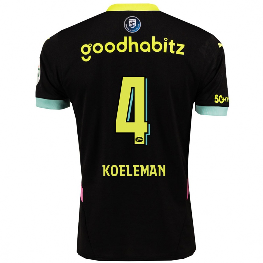 Niño Fútbol Camiseta Senna Koeleman #4 Negro Amarillo 2ª Equipación 2024/25 México