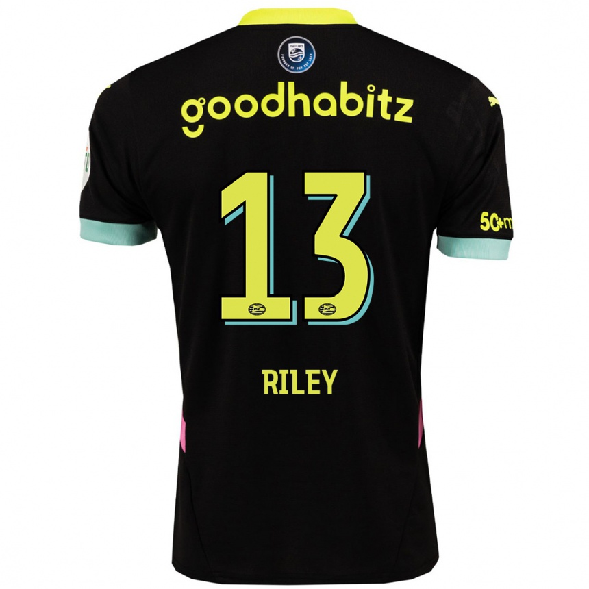 Niño Fútbol Camiseta Indiah-Paige Riley #13 Negro Amarillo 2ª Equipación 2024/25 México