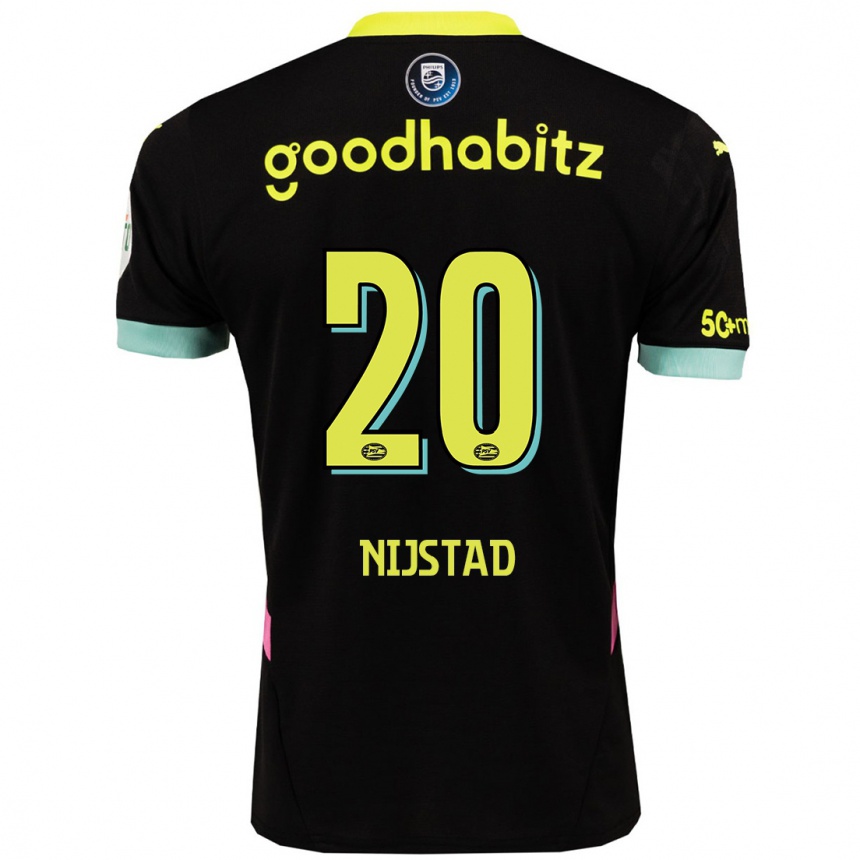 Niño Fútbol Camiseta Nina Nijstad #20 Negro Amarillo 2ª Equipación 2024/25 México