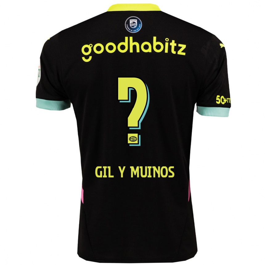 Niño Fútbol Camiseta Yaël Gil Y Muiños #0 Negro Amarillo 2ª Equipación 2024/25 México