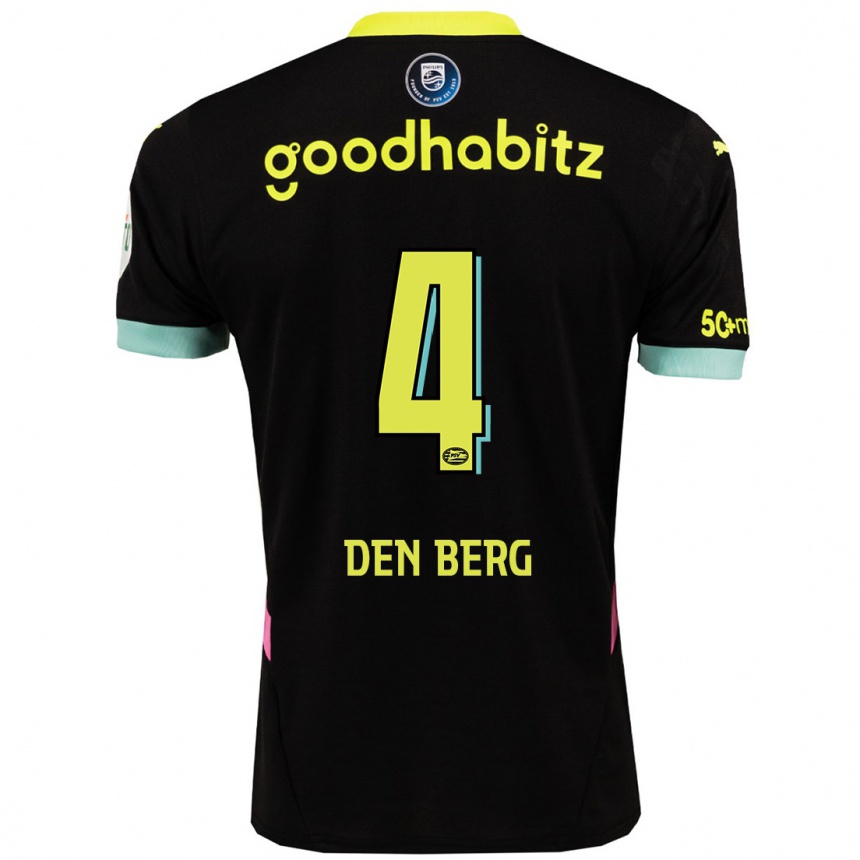 Niño Fútbol Camiseta Mandy Van Den Berg #4 Negro Amarillo 2ª Equipación 2024/25 México