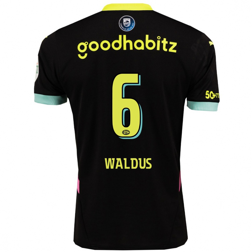 Niño Fútbol Camiseta Maruschka Waldus #6 Negro Amarillo 2ª Equipación 2024/25 México