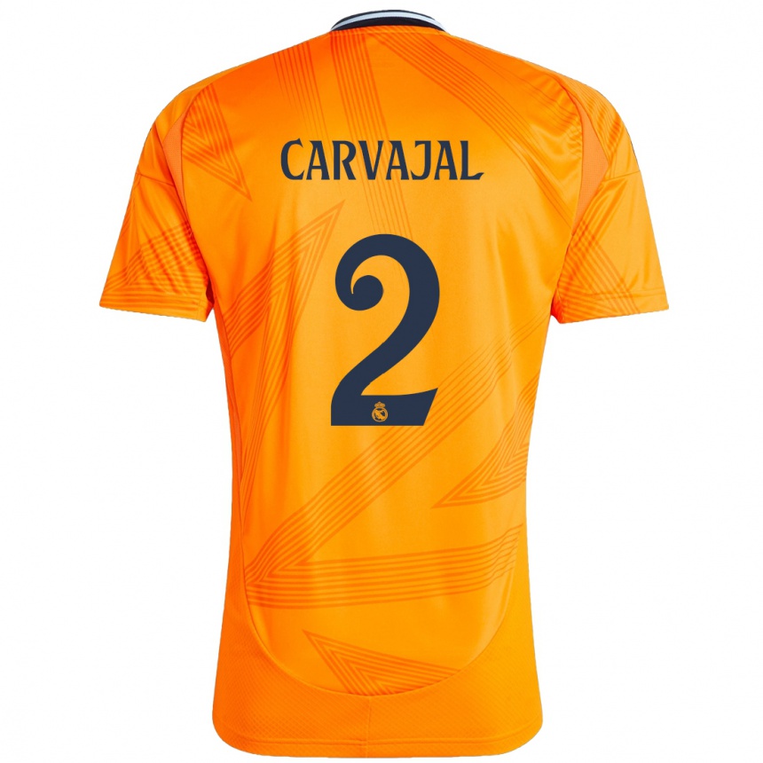 Niño Fútbol Camiseta Daniel Carvajal #2 Naranja 2ª Equipación 2024/25 México