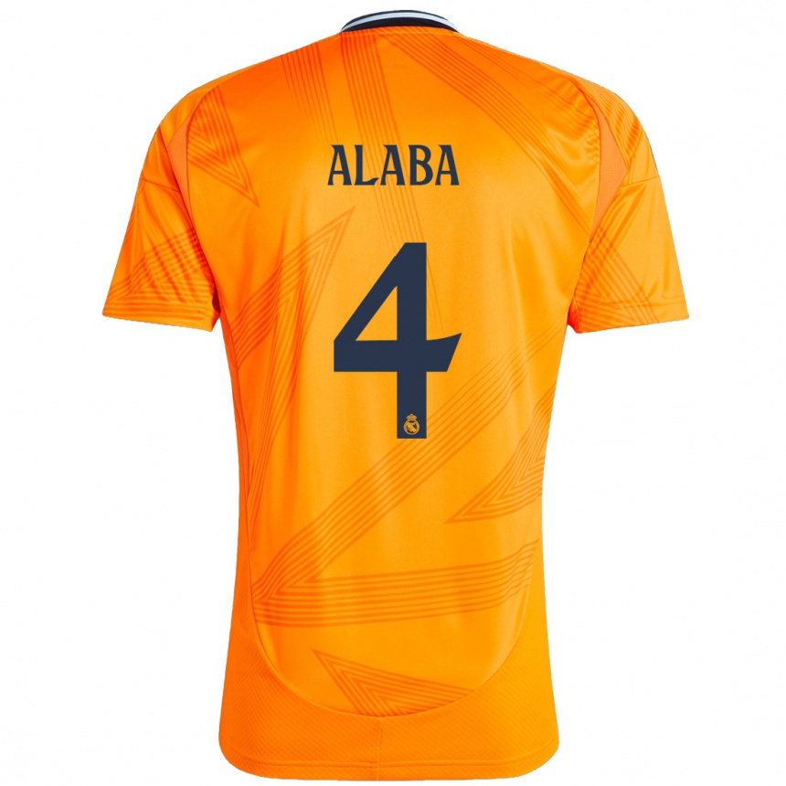 Niño Fútbol Camiseta David Alaba #4 Naranja 2ª Equipación 2024/25 México