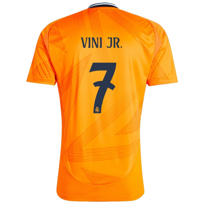 Niño Fútbol Camiseta Vinicius Junior #7 Naranja 2ª Equipación 2024/25 México