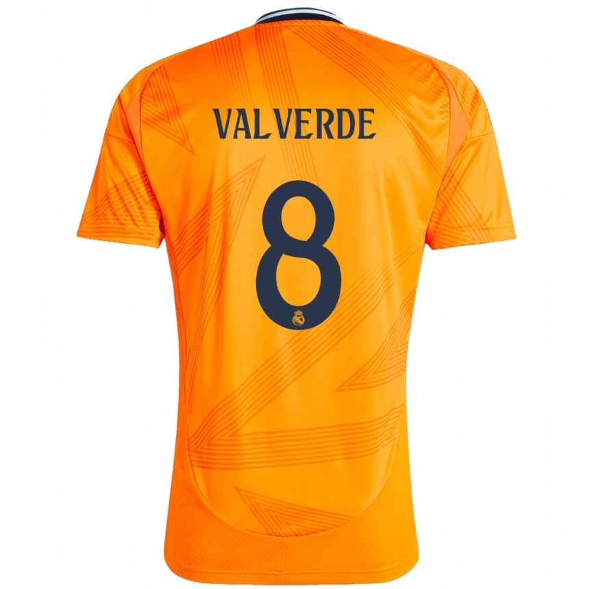 Niño Fútbol Camiseta Federico Valverde #8 Naranja 2ª Equipación 2024/25 México