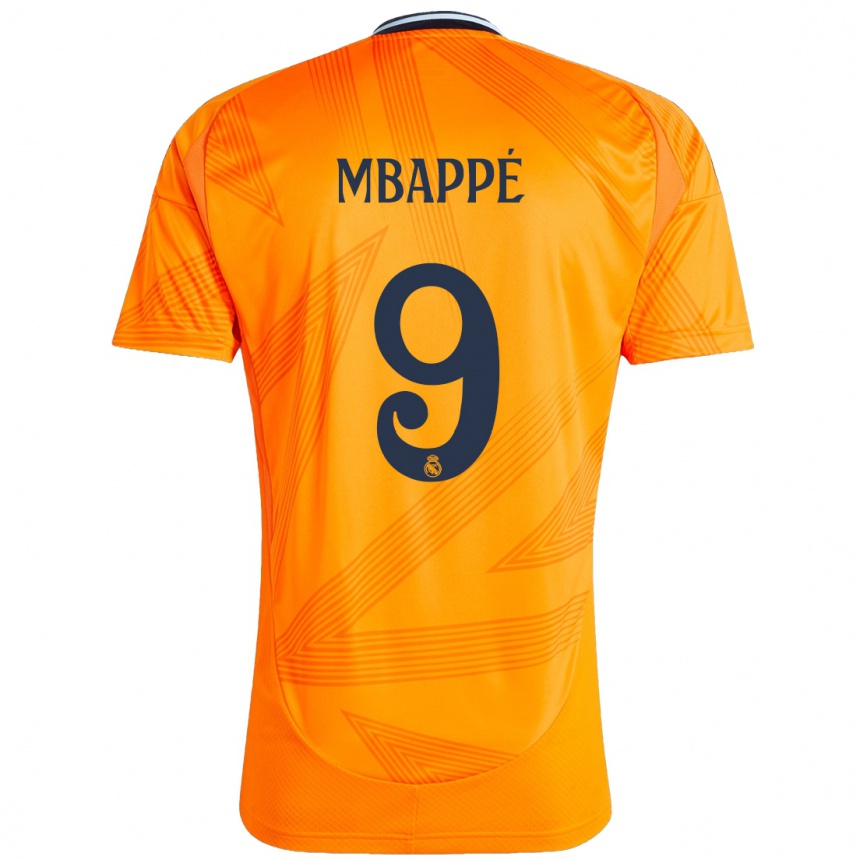 Niño Fútbol Camiseta Kylian Mbappe #9 Naranja 2ª Equipación 2024/25 México