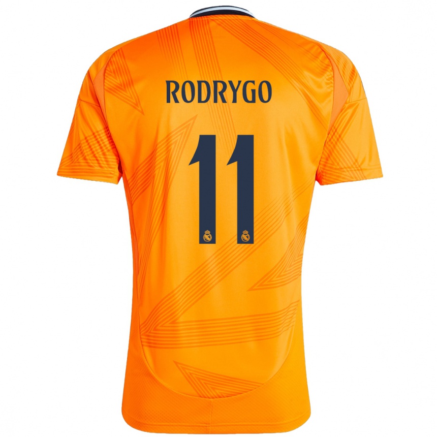 Niño Fútbol Camiseta Rodrygo #11 Naranja 2ª Equipación 2024/25 México