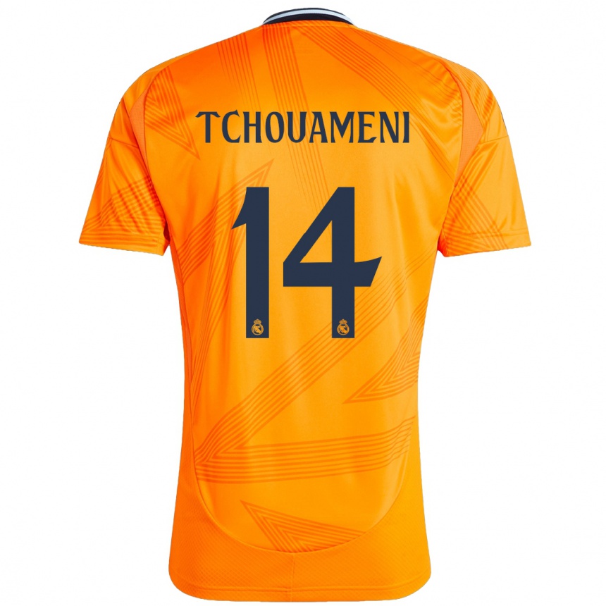 Niño Fútbol Camiseta Aurelien Tchouameni #14 Naranja 2ª Equipación 2024/25 México