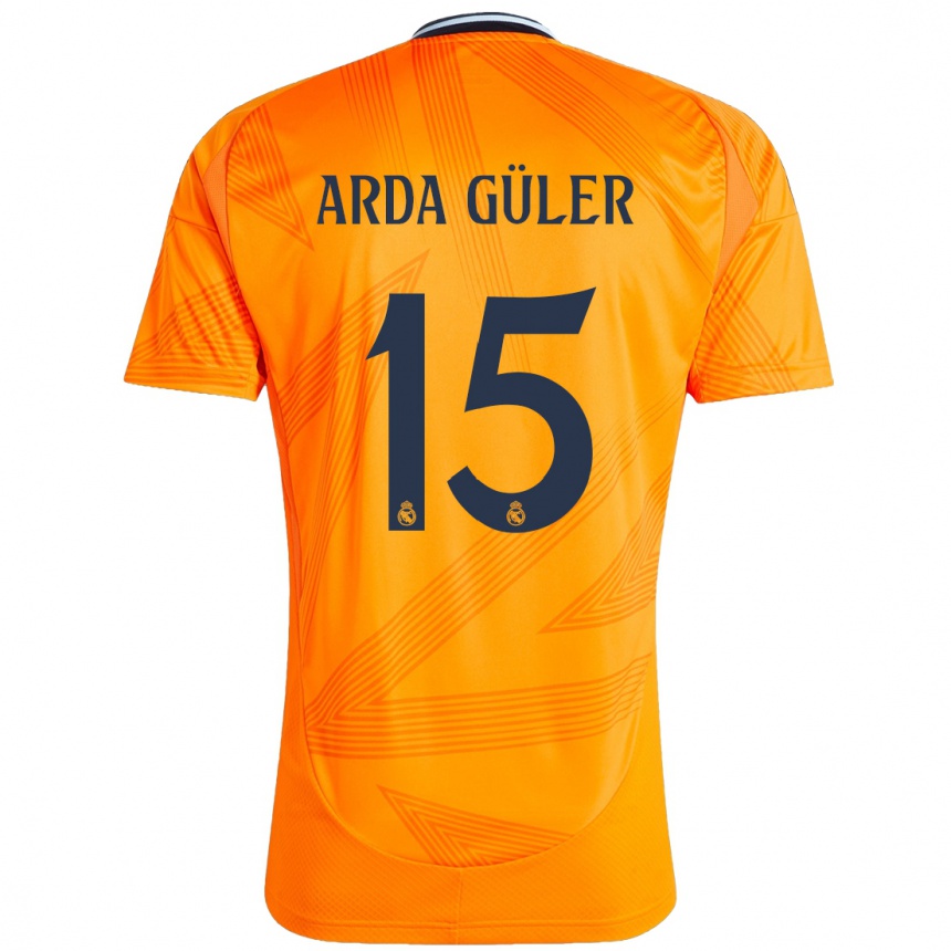 Niño Fútbol Camiseta Arda Güler #15 Naranja 2ª Equipación 2024/25 México