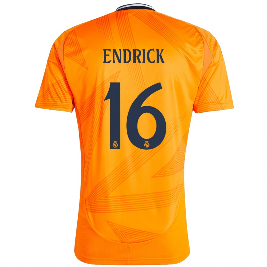 Niño Fútbol Camiseta Endrick #16 Naranja 2ª Equipación 2024/25 México