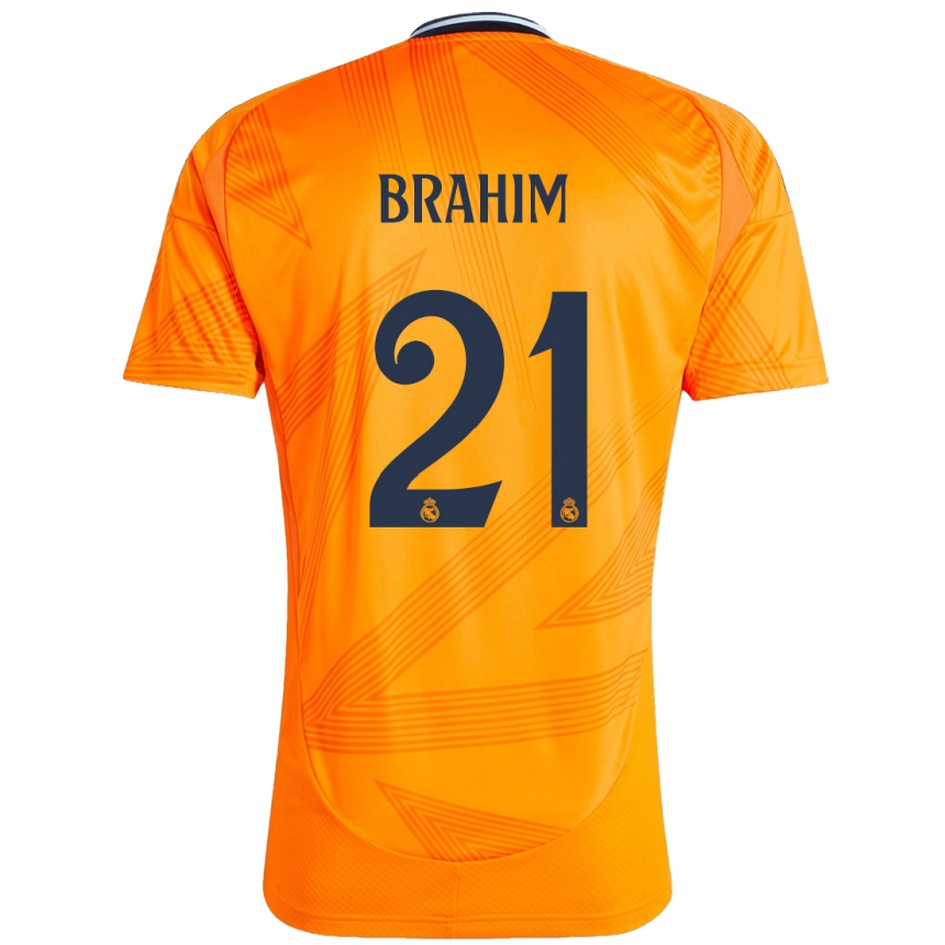 Niño Fútbol Camiseta Brahim Diaz #21 Naranja 2ª Equipación 2024/25 México