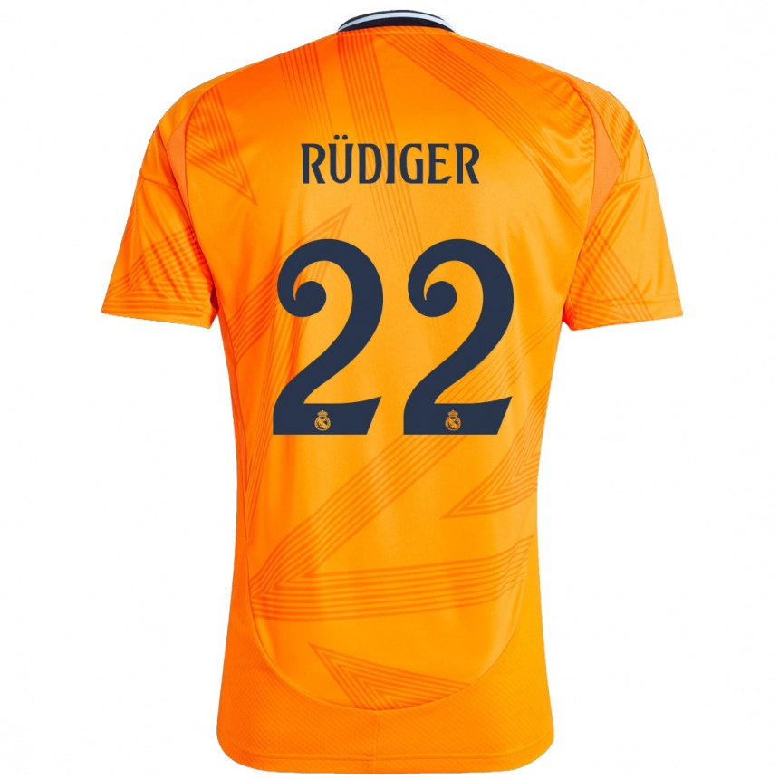 Niño Fútbol Camiseta Antonio Rudiger #22 Naranja 2ª Equipación 2024/25 México