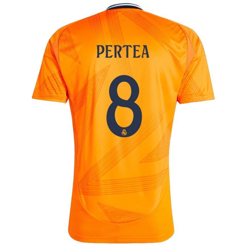 Niño Fútbol Camiseta Raul Pertea #8 Naranja 2ª Equipación 2024/25 México